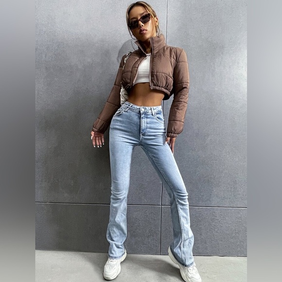 SHEIN Zip Up Crop Padded Padded Coat For Winter Clothes Wear size XS - Picture 5 of 13